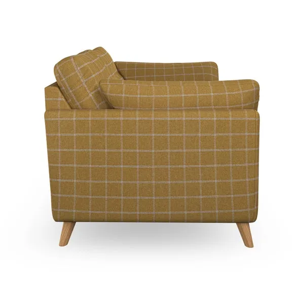 3-Seater Sofa with Button Details - Ochre