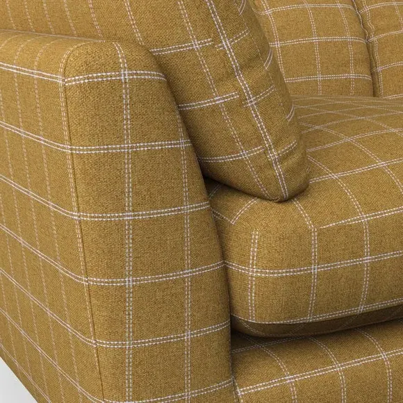3-Seater Sofa with Button Details - Ochre