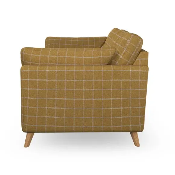 3-Seater Sofa with Button Details - Ochre