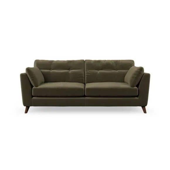 3-Seater Sofa with Button Details - Olive