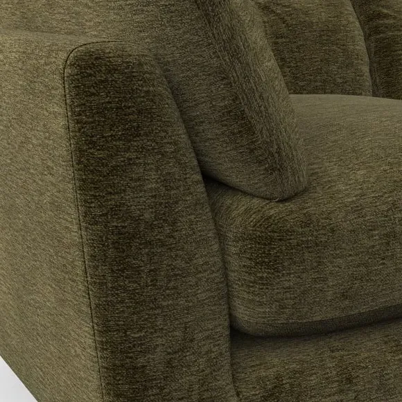 3-Seater Sofa with Button Details - Olive
