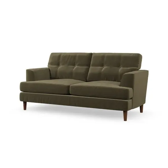 3-Seater Sofa with Button Details - Olive
