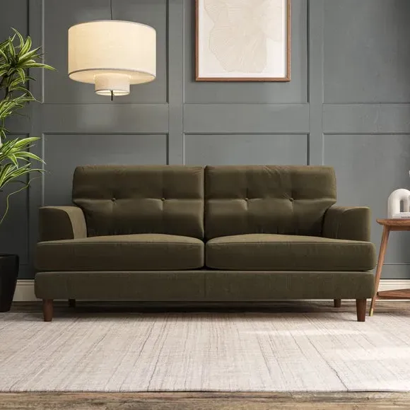 3-Seater Sofa with Button Details - Olive