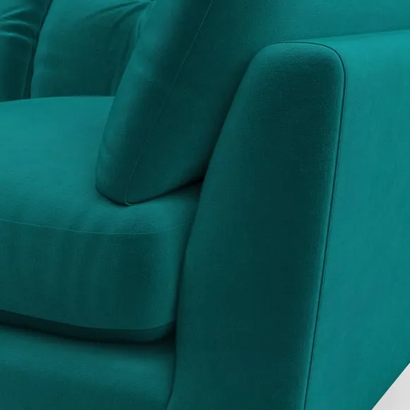 3-Seater Sofa with Button Details - Peacock