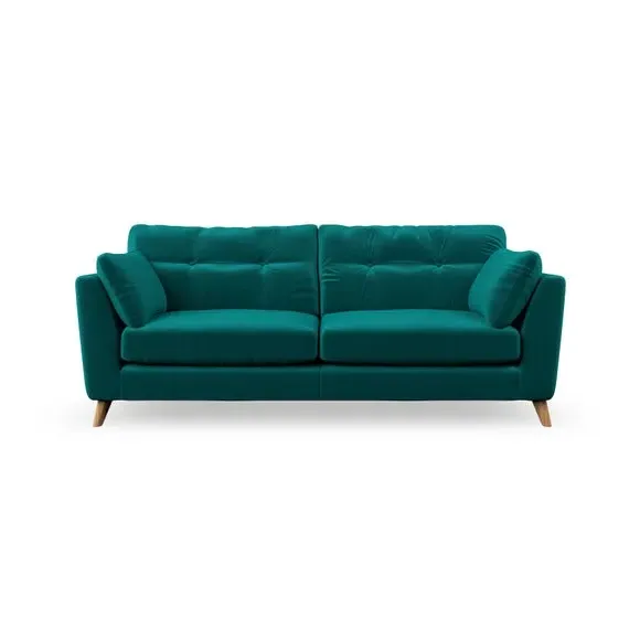 3-Seater Sofa with Button Details - Peacock
