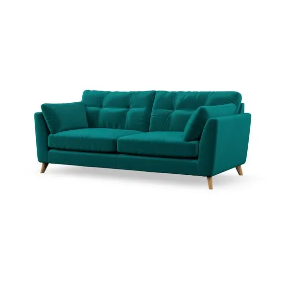 3-Seater Sofa with Button Details - Peacock