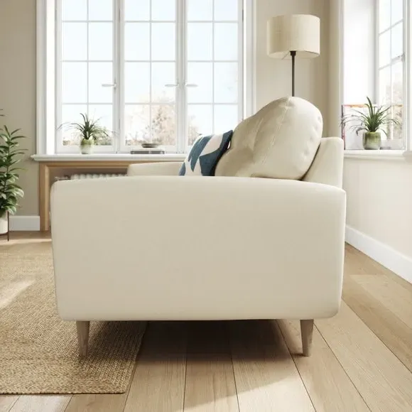 3-Seater Sofa with Buttoned Back - Champagne, Velvet