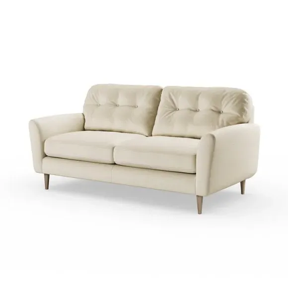 3-Seater Sofa with Buttoned Back - Champagne, Velvet