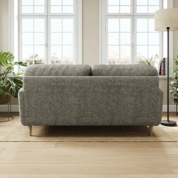 3-Seater Sofa with Buttoned Back - Charcoal, Chenille