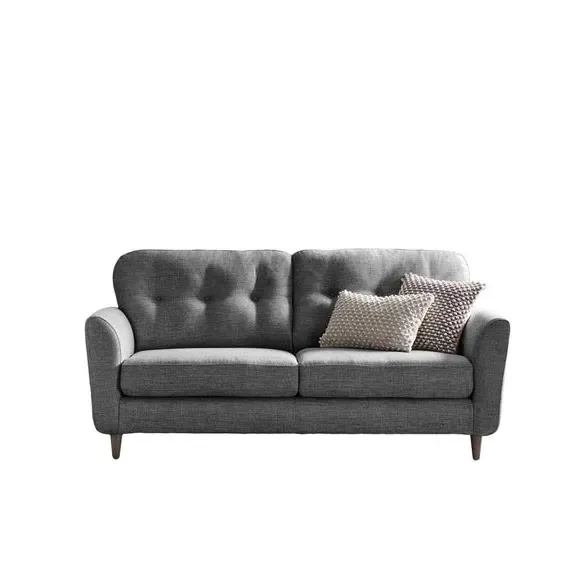 3-Seater Sofa with Buttoned Back - Grey