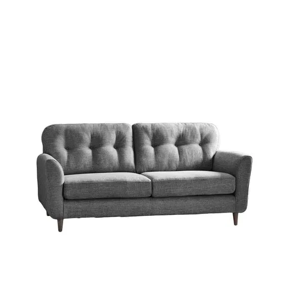 3-Seater Sofa with Buttoned Back - Grey