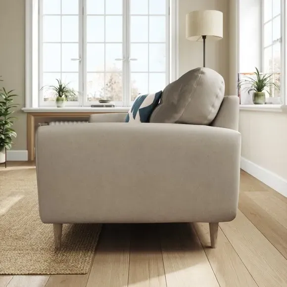 3-Seater Sofa with Buttoned Back - Grey, Velvet
