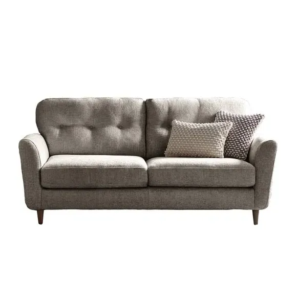 3-Seater Sofa with Buttoned Back - Mushroom, Chenille