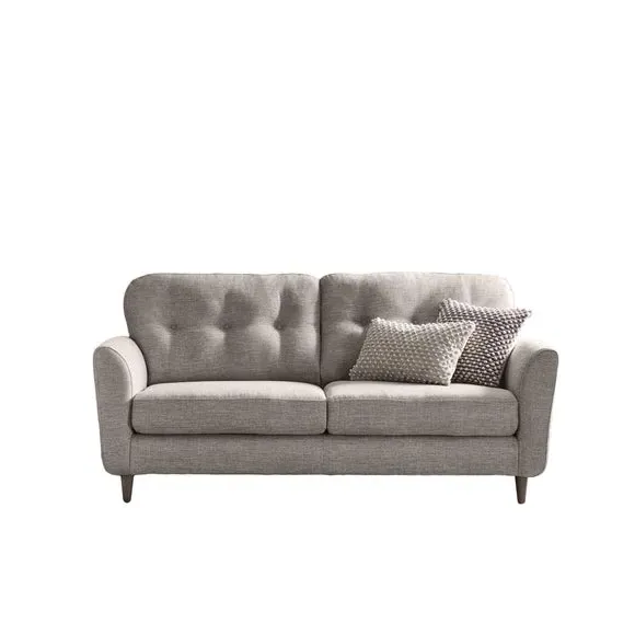3-Seater Sofa with Buttoned Back - Natural