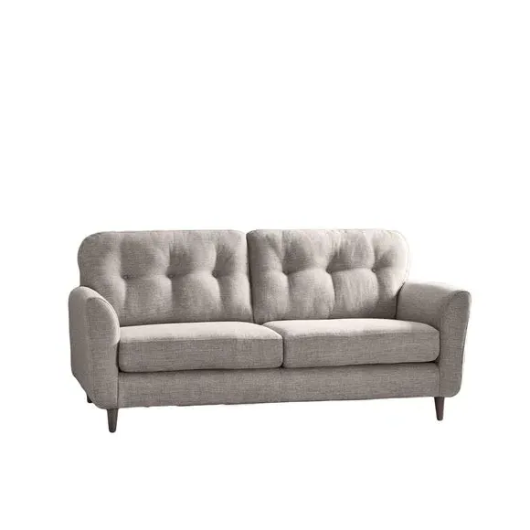 3-Seater Sofa with Buttoned Back - Natural
