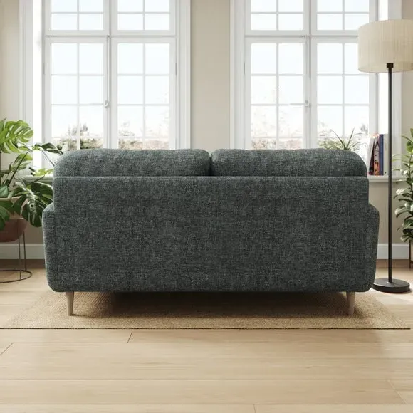 3-Seater Sofa with Buttoned Back - Navy, Chenille