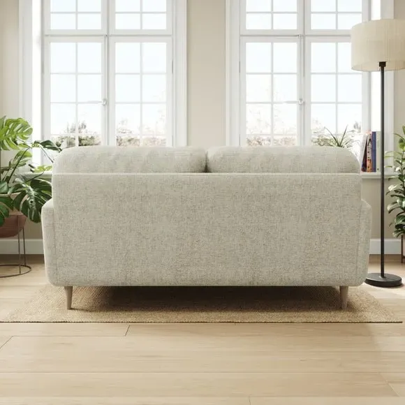 3-Seater Sofa with Buttoned Back - Silver, Chenille