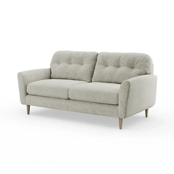 3-Seater Sofa with Buttoned Back - Silver, Chenille
