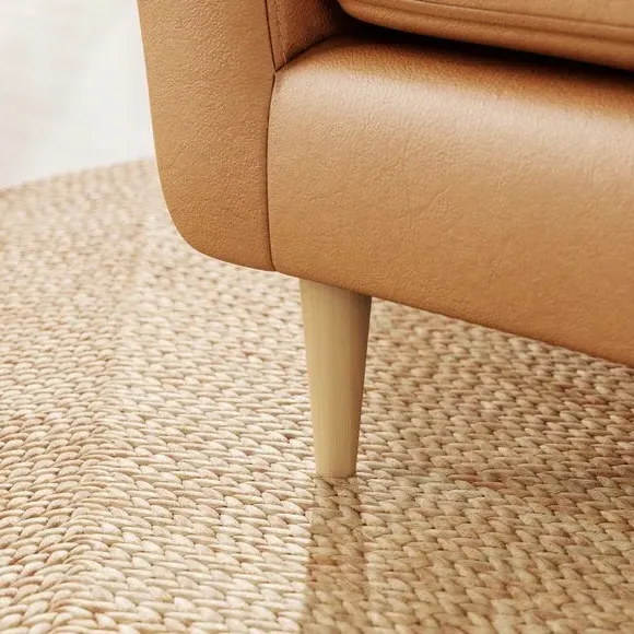 3-Seater Sofa with Buttoned Back - Tan, Leather