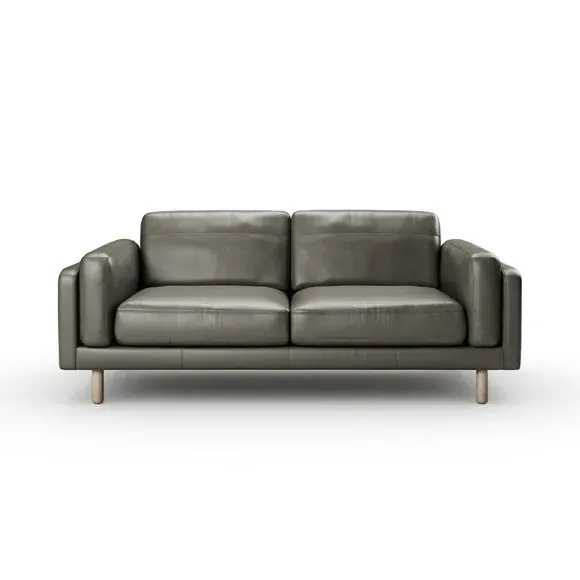 3-Seater Sofa with Chaise - Grey, Leather