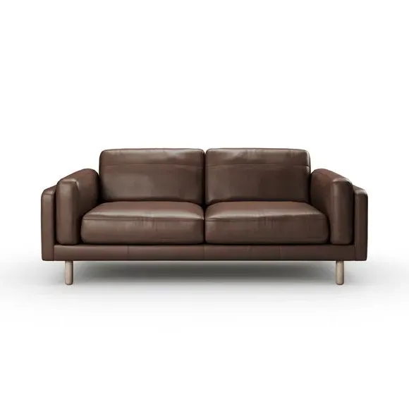 3-Seater Sofa with Chaise - Mocha, Leather