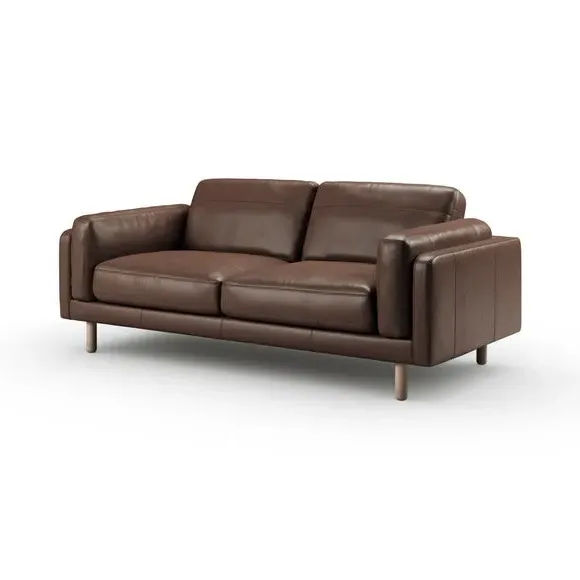 3-Seater Sofa with Chaise - Mocha, Leather