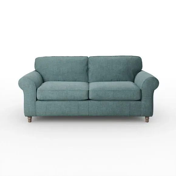 3-Seater Sofa with Curved Arms - Aqua, Chenille