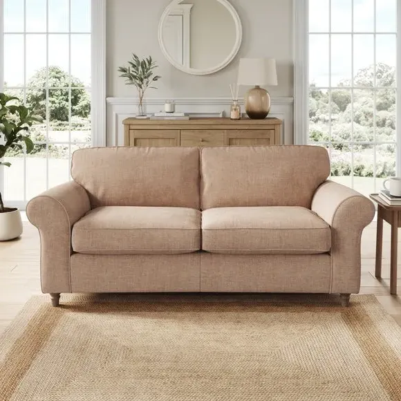 3-Seater Sofa with Curved Arms - Clay, Chenille