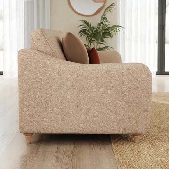 3-Seater Sofa with Curved Arms - Clay, Fabric