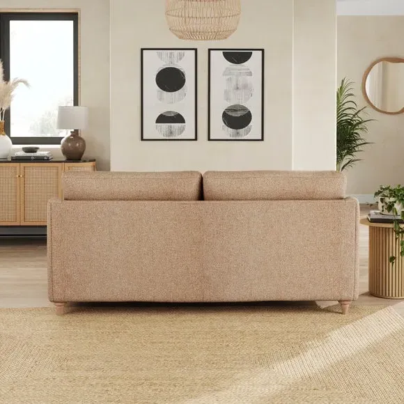 3-Seater Sofa with Curved Arms - Clay, Fabric