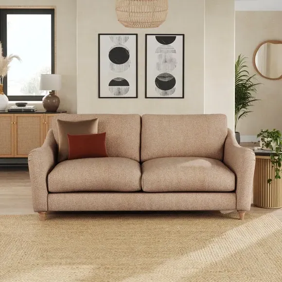 3-Seater Sofa with Curved Arms - Clay, Fabric image