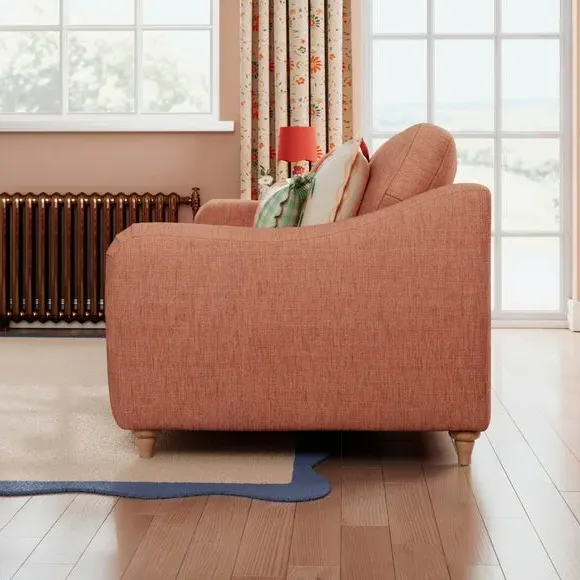 3-Seater Sofa with Curved Arms - Clay, Faux Linen
