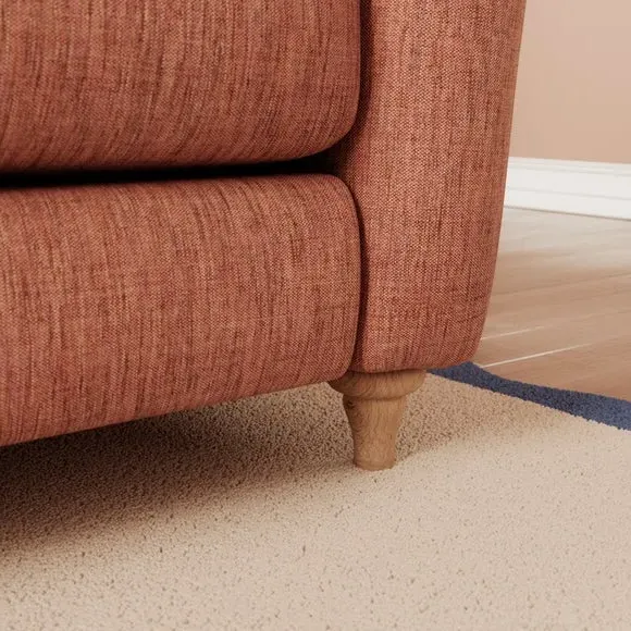 3-Seater Sofa with Curved Arms - Clay, Faux Linen
