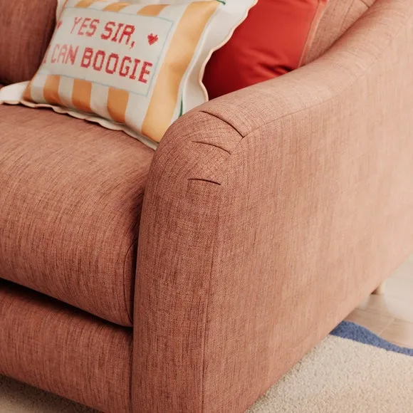 3-Seater Sofa with Curved Arms - Clay, Faux Linen