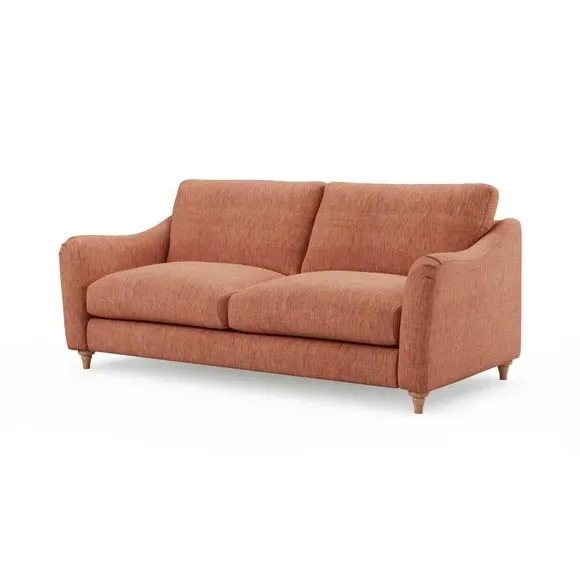 3-Seater Sofa with Curved Arms - Clay, Faux Linen