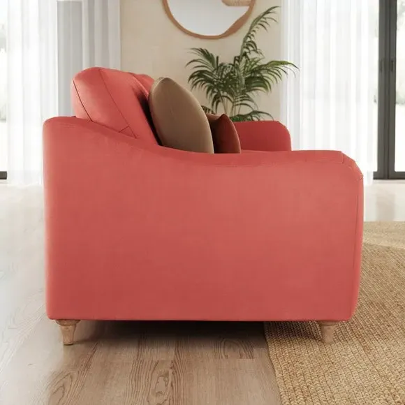 3-Seater Sofa with Curved Arms - Clay, Velvet