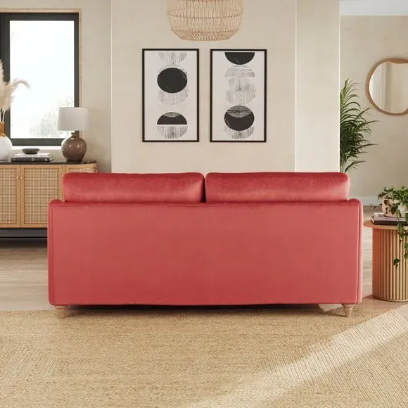 3-Seater Sofa with Curved Arms - Clay, Velvet