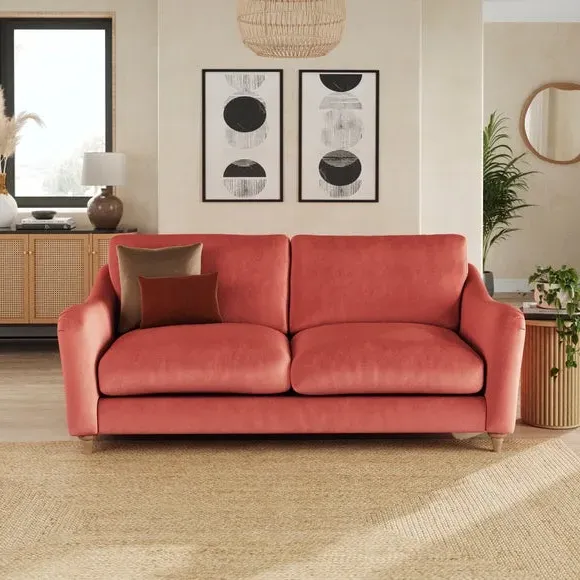 3-Seater Sofa with Curved Arms - Clay, Velvet