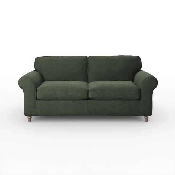 3-Seater Sofa with Curved Arms - Green, Chenille