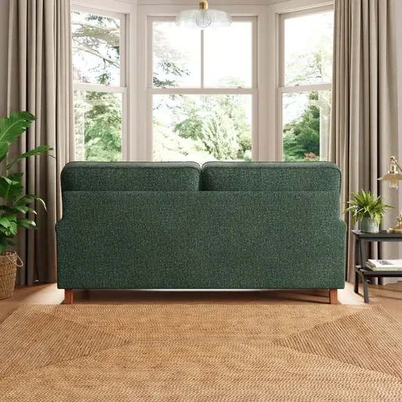 3-Seater Sofa with Curved Arms - Green, Chenille