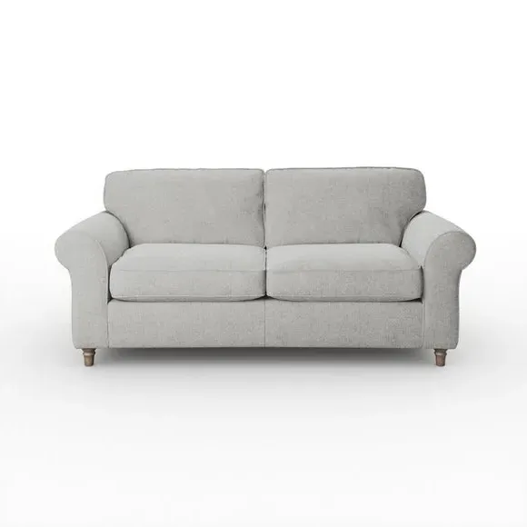 3-Seater Sofa with Curved Arms - Grey, Chenille