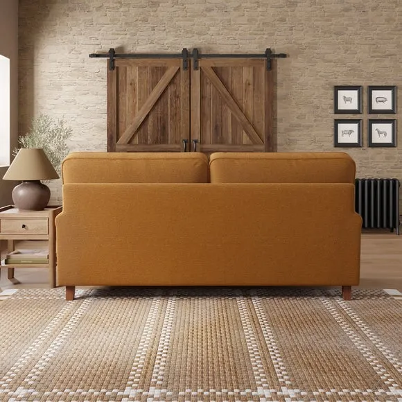 3-Seater Sofa with Curved Arms - Honey, Chenille