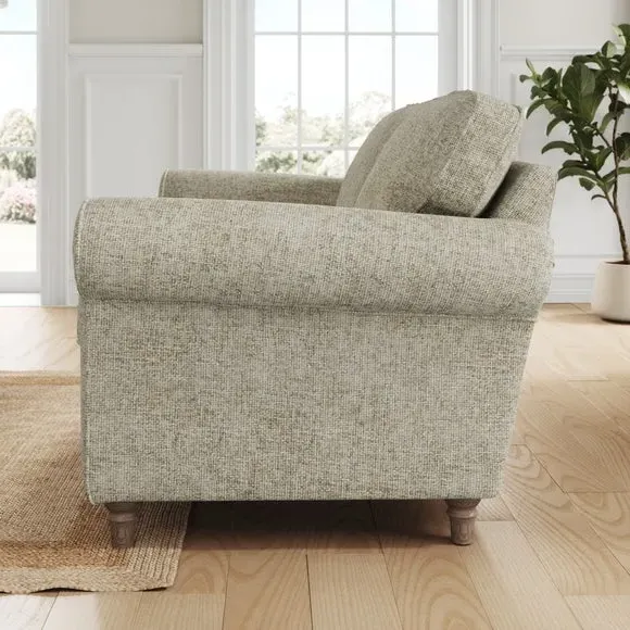3-Seater Sofa with Curved Arms - Mushroom, Chenille