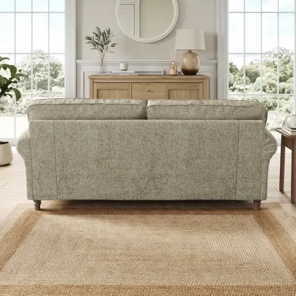 3-Seater Sofa with Curved Arms - Mushroom, Chenille
