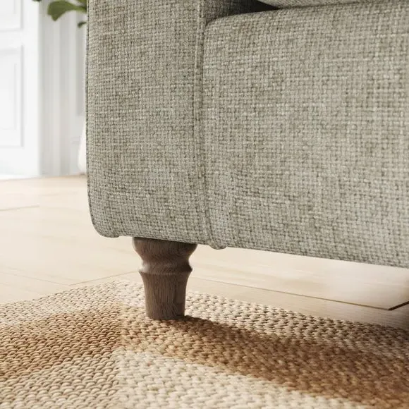 3-Seater Sofa with Curved Arms - Mushroom, Chenille