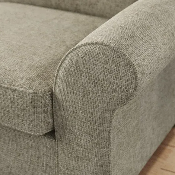 3-Seater Sofa with Curved Arms - Mushroom, Chenille