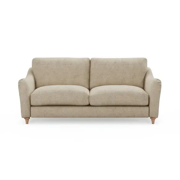 3-Seater Sofa with Curved Arms - Natural, Chenille