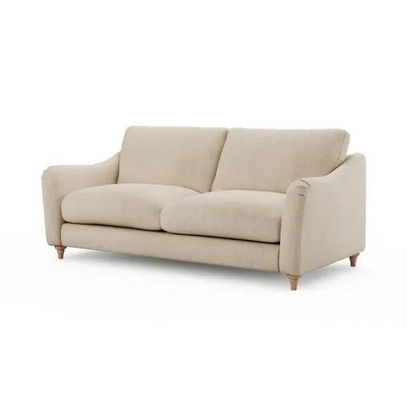 3-Seater Sofa with Curved Arms - Natural, Fabric