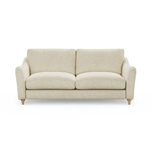 3-Seater Sofa with Curved Arms - Natural, Faux Linen