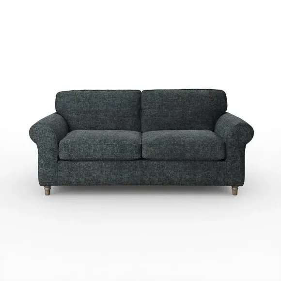 3-Seater Sofa with Curved Arms - Navy, Chenille
